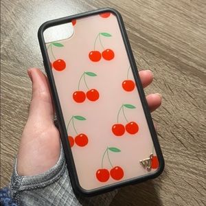 Pink cherries wildflower case
